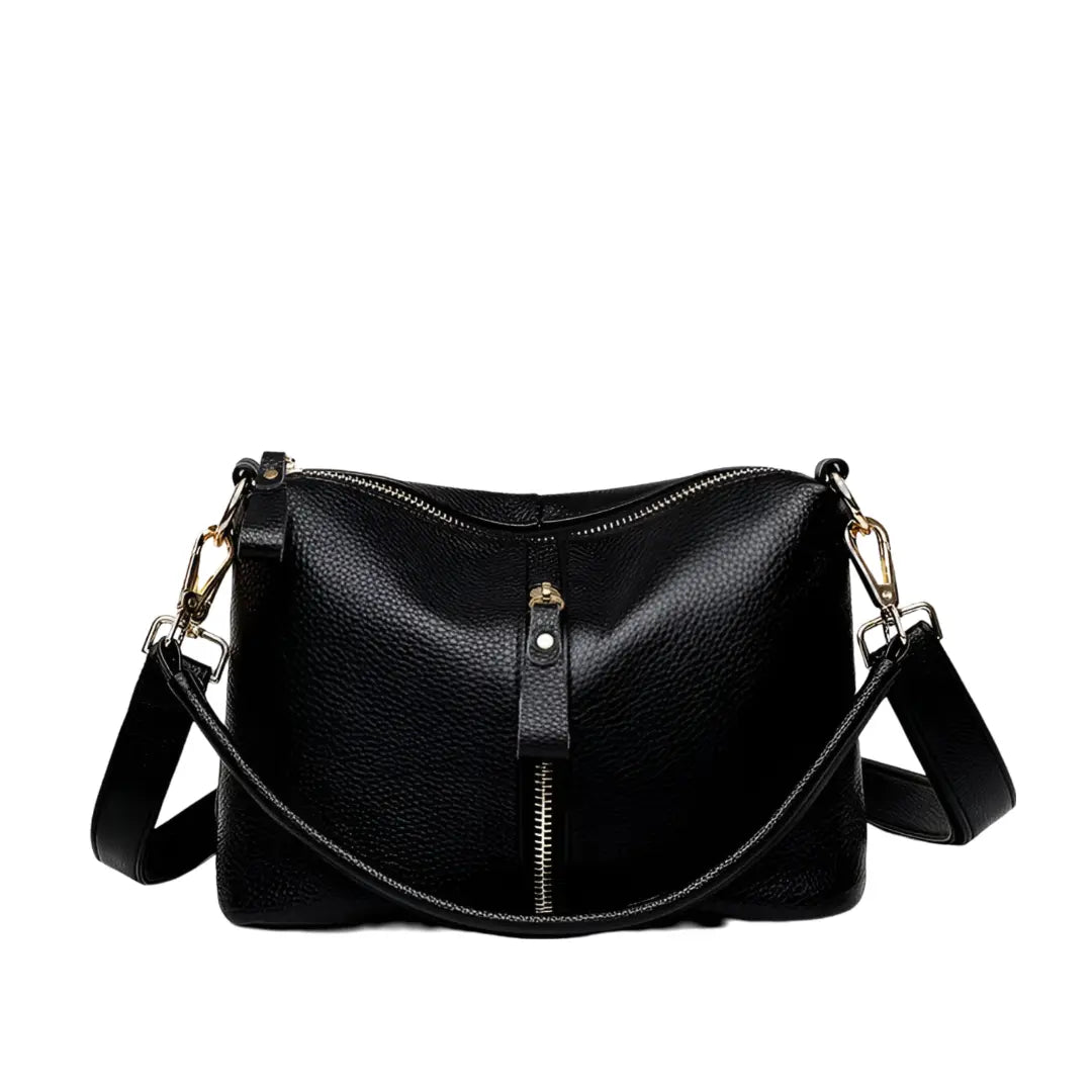 Bolsa de Ombro | Couro Genuíno | Versátil e Elegante | Fecho de Zíper