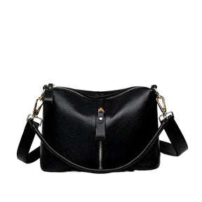 Bolsa de Ombro | Couro Genuíno | Versátil e Elegante | Fecho de Zíper
